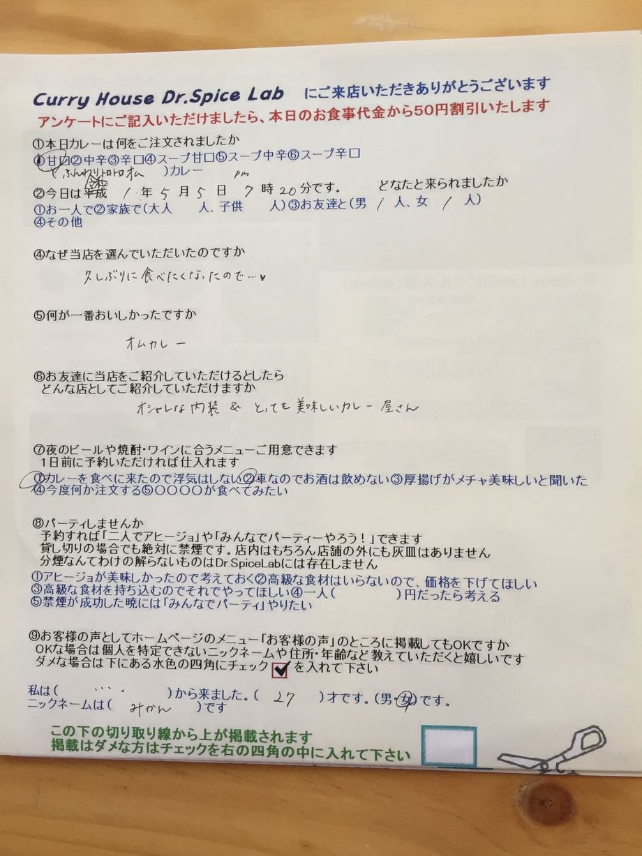・・・・。から来ていただいたみかんさん初来店ありがとうございます