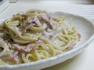 ベーコンクリームパスタ