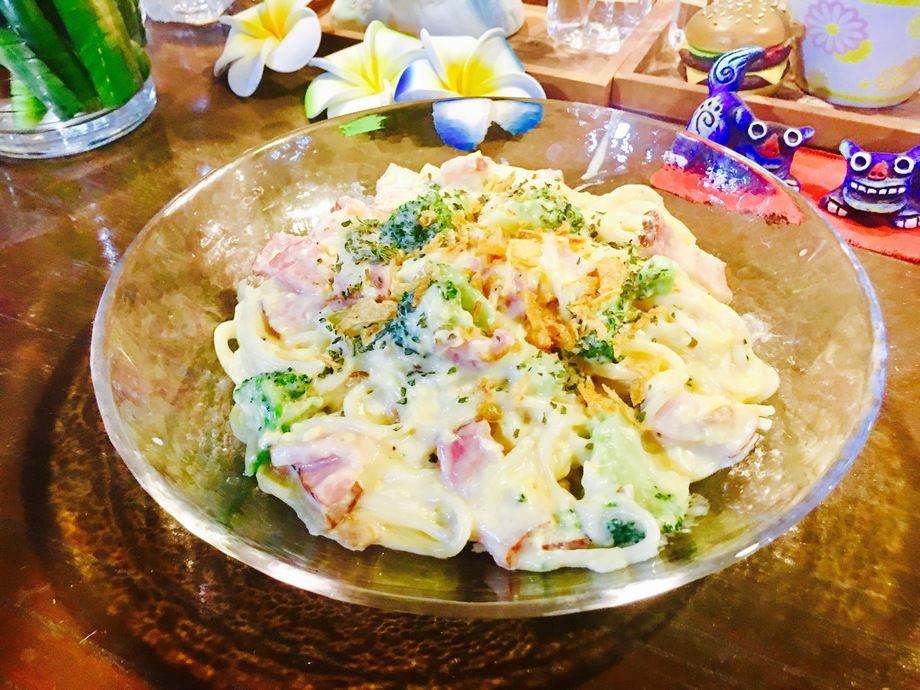 クリームチーズエッグパスタ