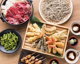 【忘年会】＜全10品＞生ビール◎120分飲放付【牛すき焼と極上たらば蟹天ぷらコース】3181円税抜