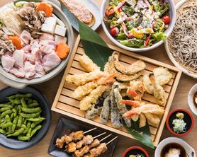 【要前日予約】120分飲放付【純系名古屋コーチンうま塩鍋と冬の極上天ぷらコース】3636円税抜