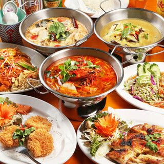 [☆飲み放題付きコース☆]お得な歓迎会＆送別会コース！人気のシンハービール1本とチャーンビール１本計2本[1名様2本まで]にプラス飲み放題２時間コース付き！