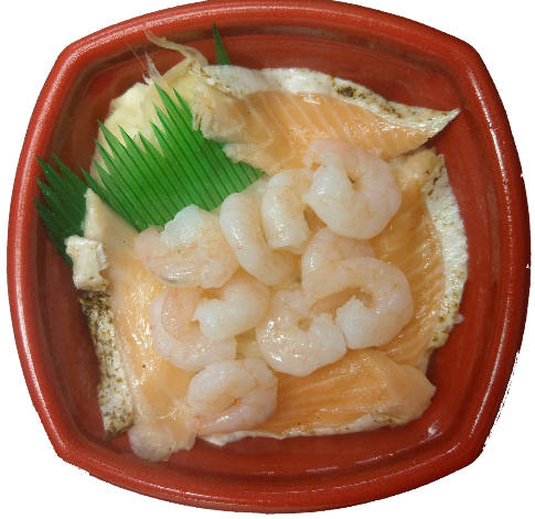 炙りサーモンえび丼（並盛680円（税込）～）