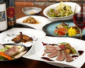 女子会・記念日【ローストビーフ・フォアグラなど贅沢に（全9品）】コース 