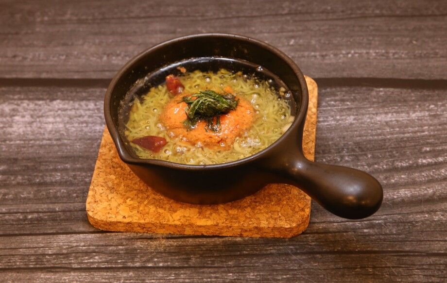 明太子としらすのアヒージョ