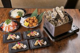 缶缶牡蠣と真ほっけのコース