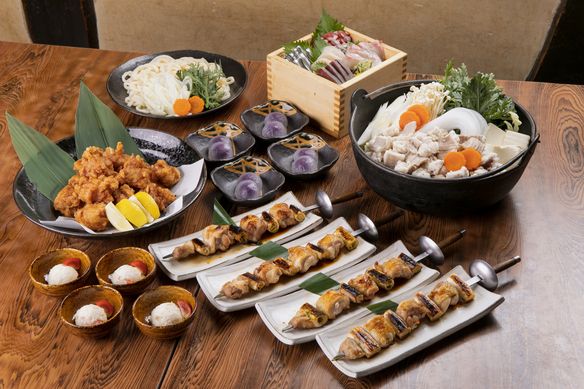 もつ鍋と刺盛り&焼鳥のコース