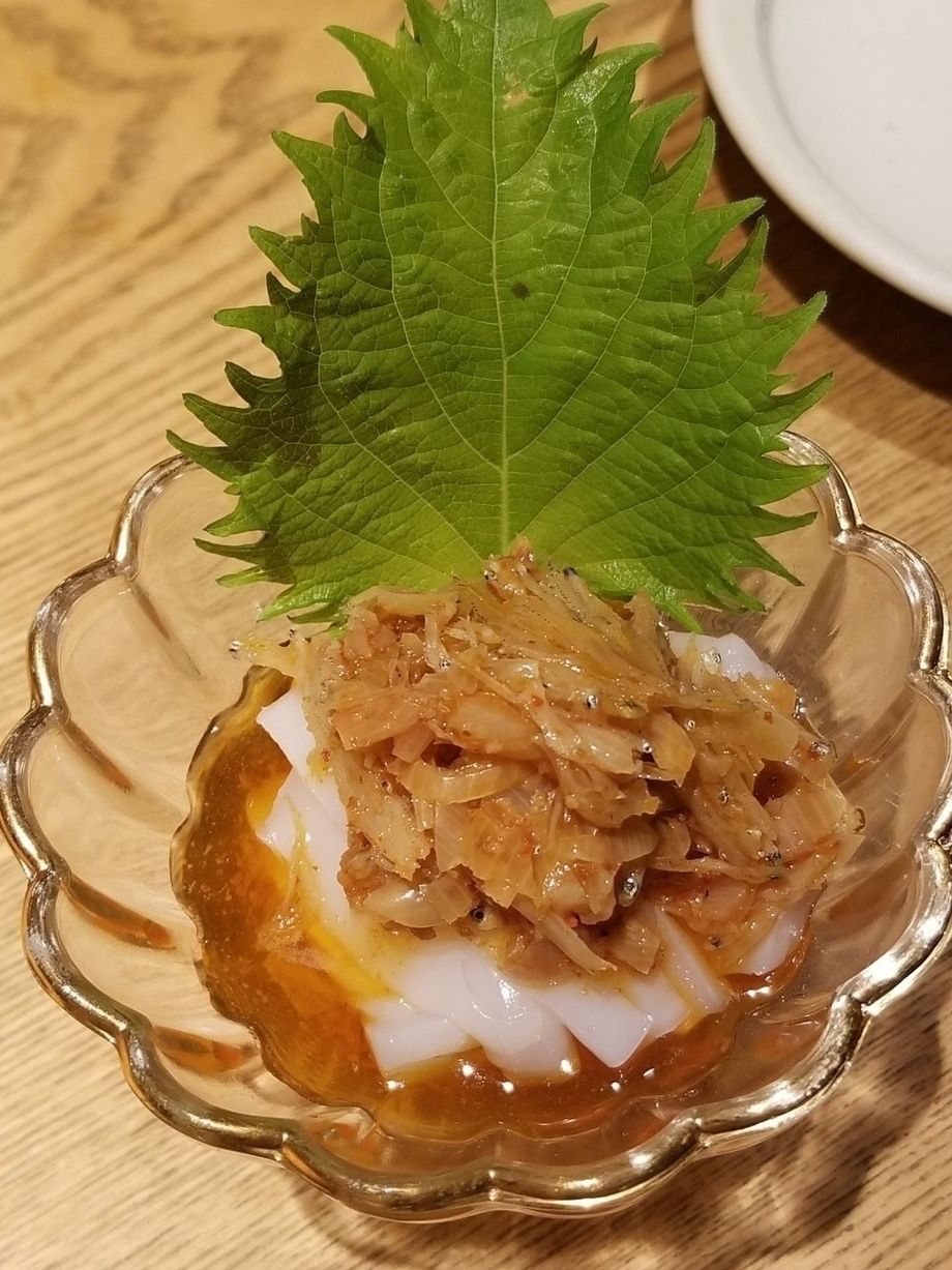 アオリイカの自家製ラー油のせ（550円(税抜き)）