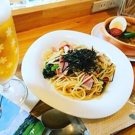 ほうれん草とベーコンの和風パスタ