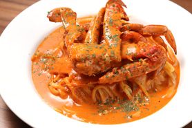 【パスタ】渡り蟹のトマトクリーム