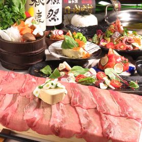 【当店人気No.1】牛タンフォアグラしゃぶしゃぶ・贅沢コース4000円（税抜）