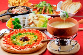 ★[ディナーコース⑤]2名様～「女子会・お誕生日会におススメ」チーズフォンデュシェアコース[お祝い対応]