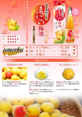 国産梅100％使用「まっこい梅酒」ソーダ割り