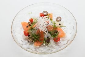 【海鮮】サーモンと甘エビのカルパッチョ