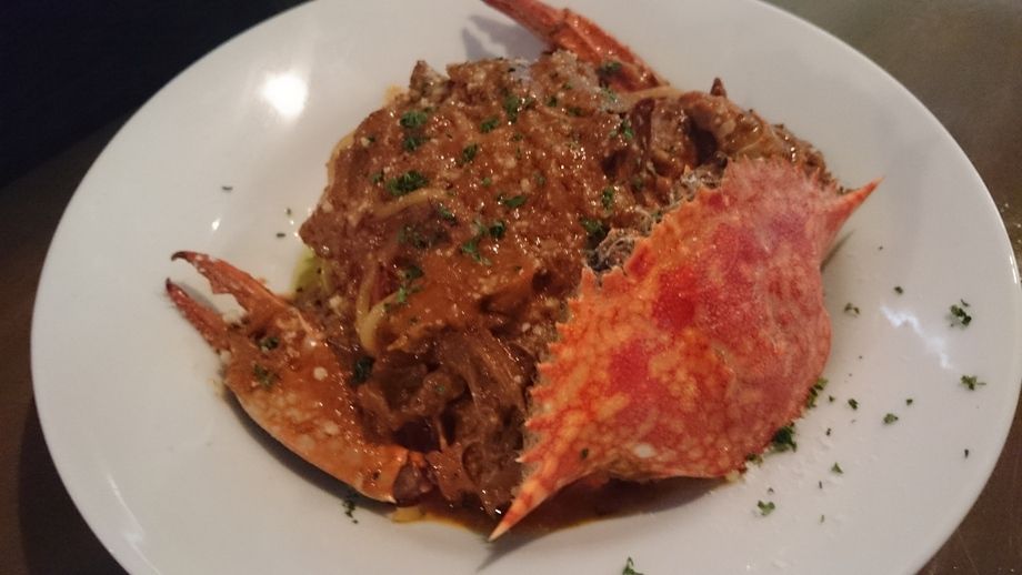 渡り蟹のトマトクリームパスタ