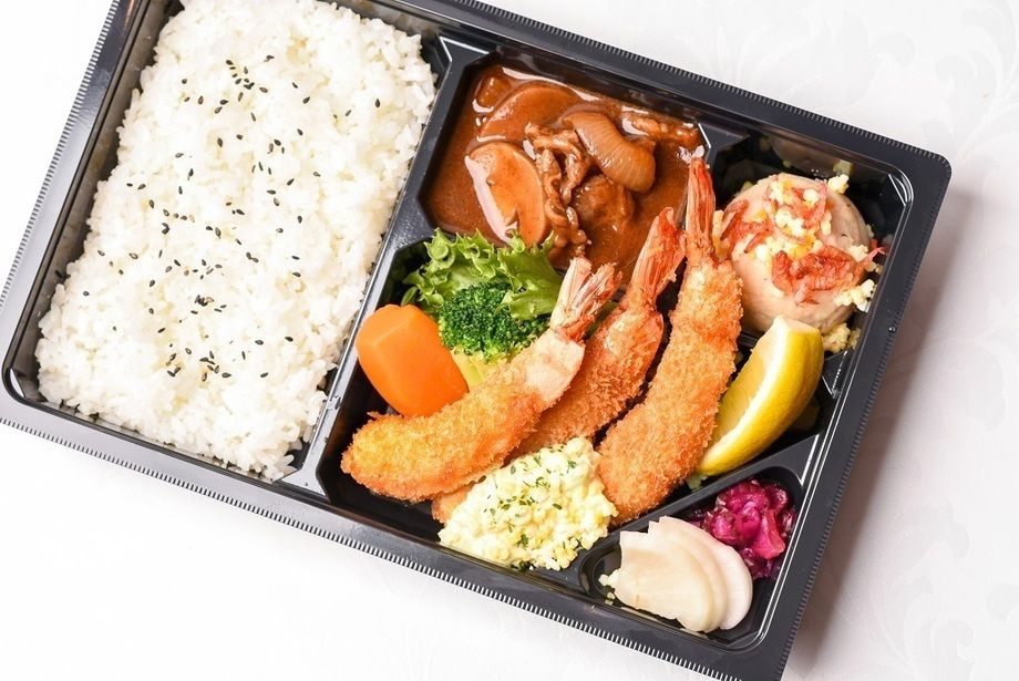 ハヤシライス&海老フライ