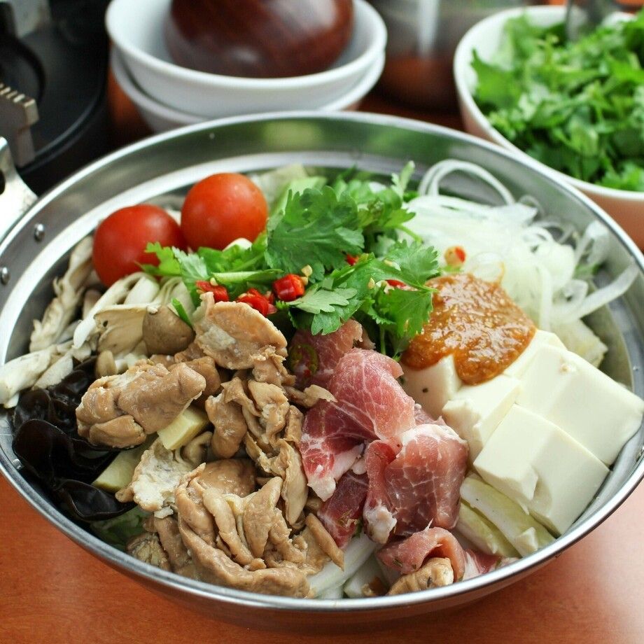 無農薬パクチー鍋セット(2人前より) Set lẩu rau mùi ( suất từ 2 người)