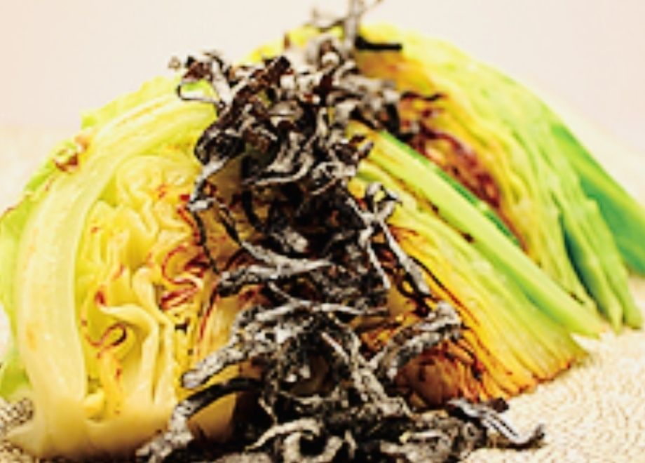 キャベツの塩昆布のせ