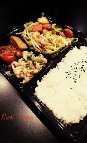ゴーヤーチャンプルーとラフテー弁当