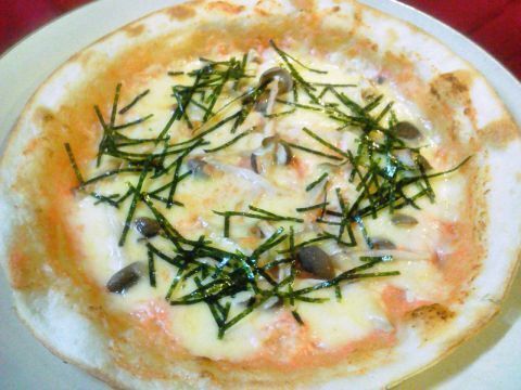 明太子の焼きのり風味ピッツァ