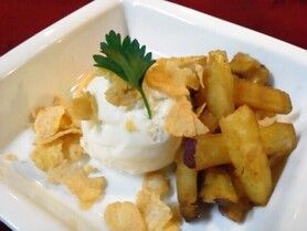 さつま芋のメイプルシロップバニラアイス添え