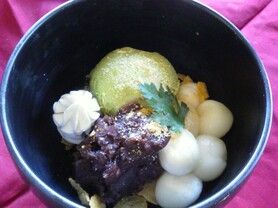 白玉たっぷりの抹茶パフェ