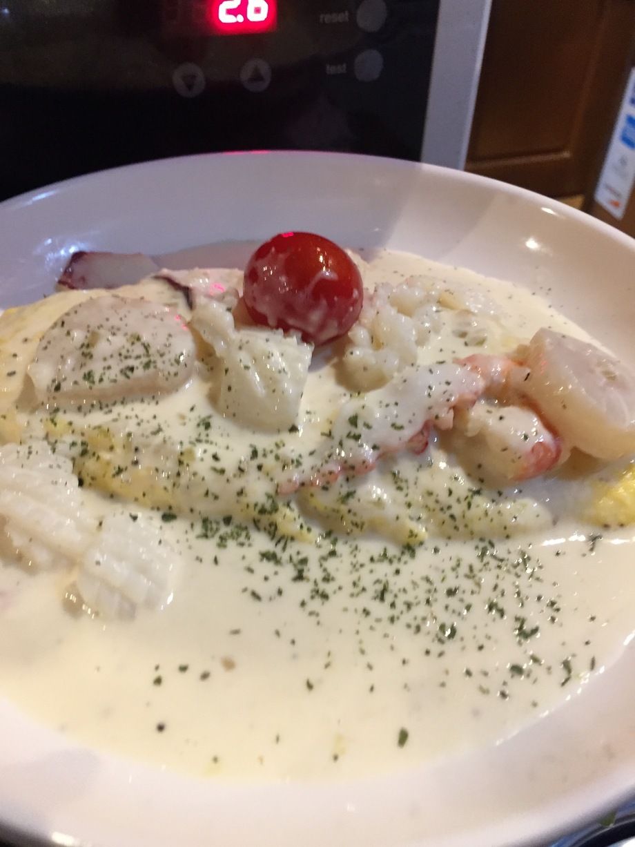 シーフードの卵焼き クリームソース（¥780）