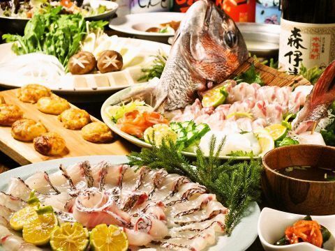 鯛しゃぶコース　５品　飲み放題付