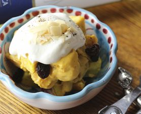 Pumpkin & Sweet Potato Rum raisin Cream cheese Salad