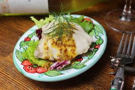 Chicken ham with whiskey honey mustard Sauce