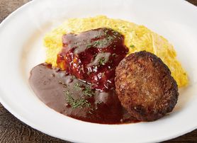 ハーフバーグ　デミグラスソースオムライス