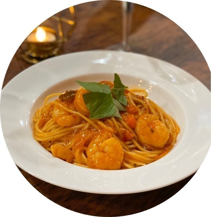 海老のトマトクリームパスタ