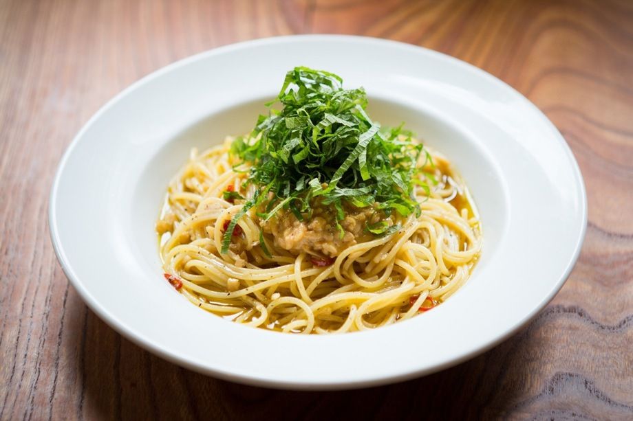 納豆とシソのペペロンチーノ