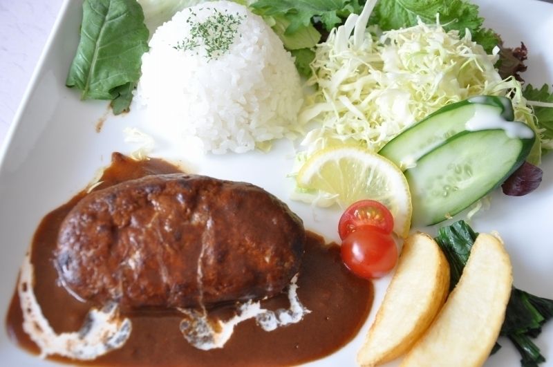 短角牛と佐助豚のハンバーグ