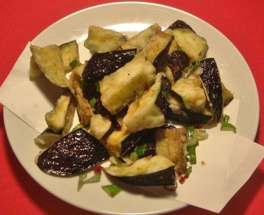 カリカリ茄子の塩胡椒炒め