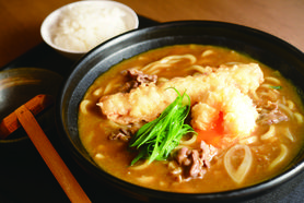 びっくり大盛り　温玉ちく天カレーうどん