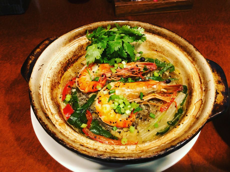 海老と春雨の土鍋蒸し