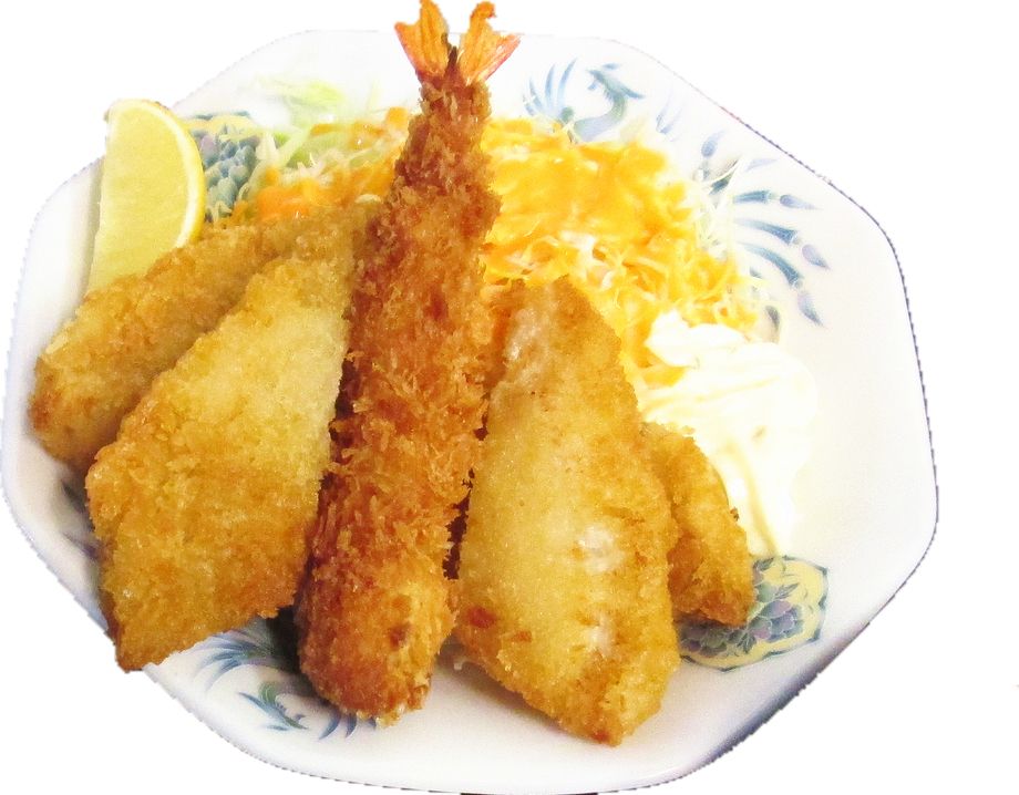 白身魚エビフライ定食（814）