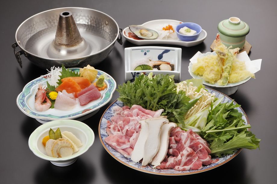 信州牛と白馬豚のしゃぶしゃぶ会席