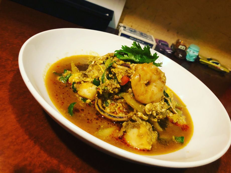 海鮮カレー炒め