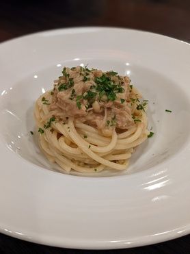自家製なめたけとつなのパスタ