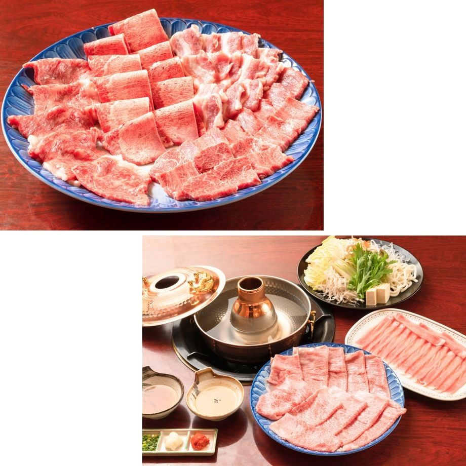 焼肉・しゃぶしゃぶセット　　　　　　　　　　上　／　並（お一人様 　税込4,800円　／　税込4,000円）