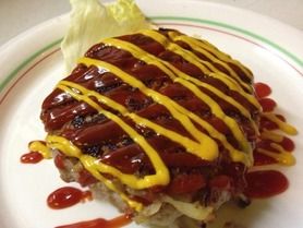 オススメせずには！いられない！自慢の人気No1メニュー！ポテトハンバーグ(ハッシュドポテトハンバーグ) 인기 No1 메뉴!  감자 햄버거 (해시 된 감자 햄버거)