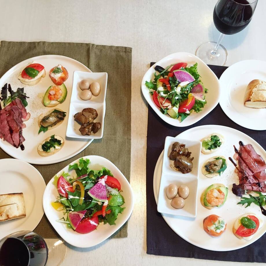 前菜3種　/　前菜5種（780円　/　1180円）