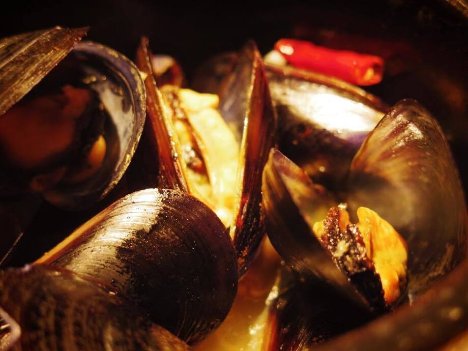 ムール貝のスコッチウィスキー蒸し