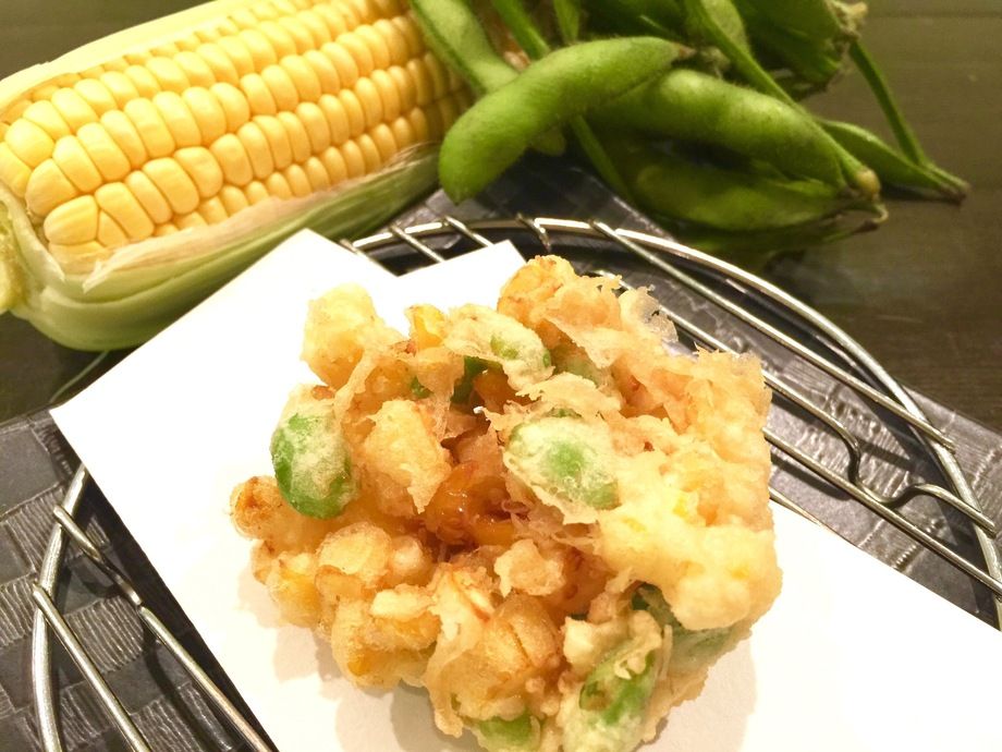 【響】        7500円（天ぷら7種（魚介4種、野菜3種）、酒菜3品、食事、デザート）