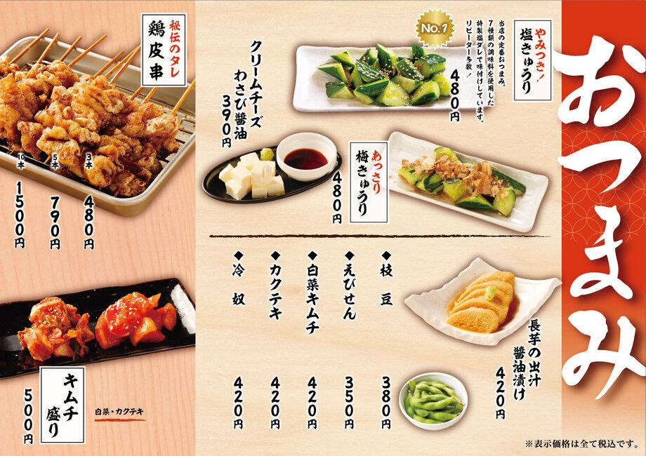 おつまみメニュー（-）