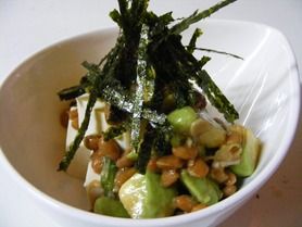 ヘルシーな人気者！「アボガド納豆やっこ」　건강한 인기자!  아보가도 「낫토 두부」