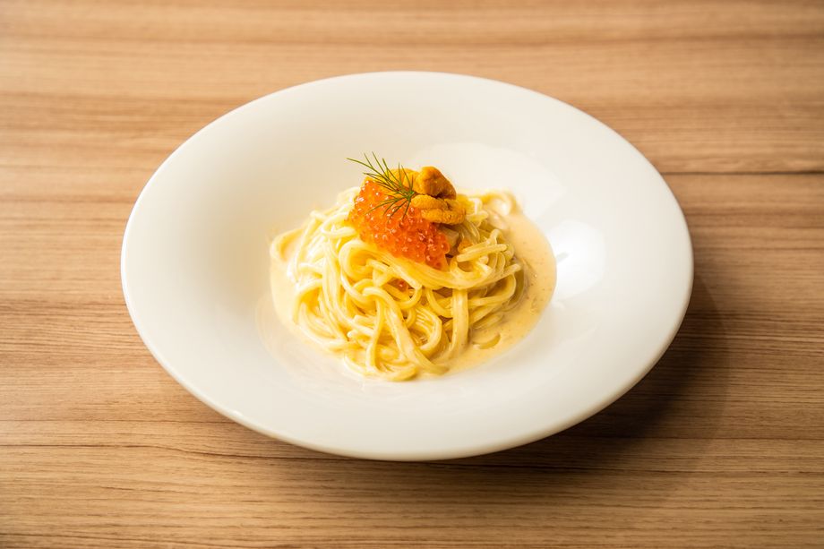 雲丹といくらのクリームソース