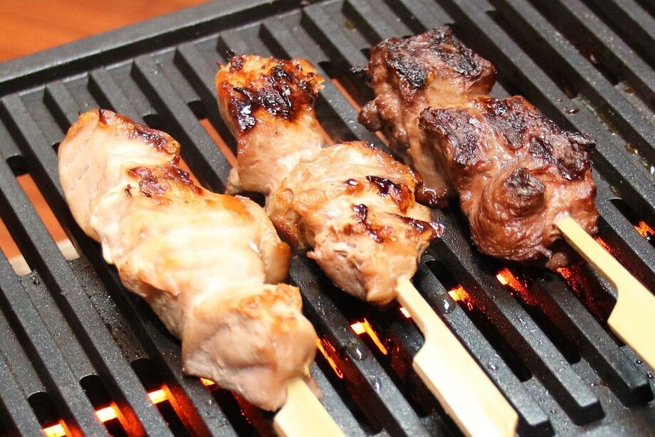 まぐろの希少部位串焼き三種盛り合わせ